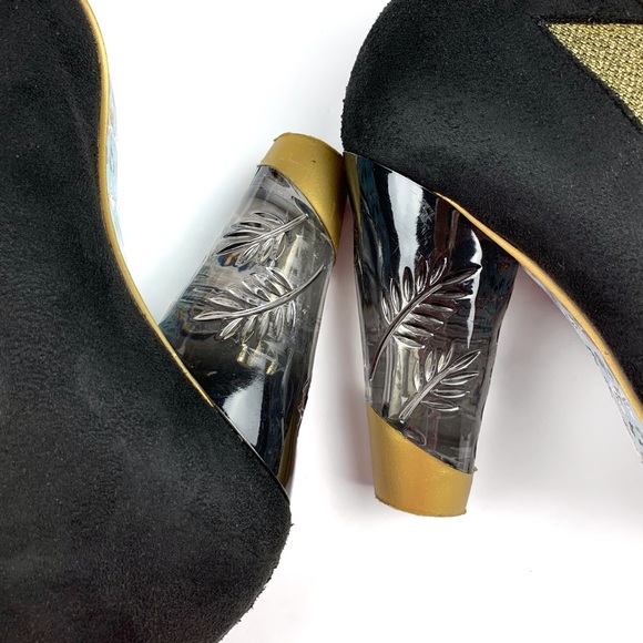 Irregular Choice Black Suede Honey Blossom Booties - Picture 9 of 9